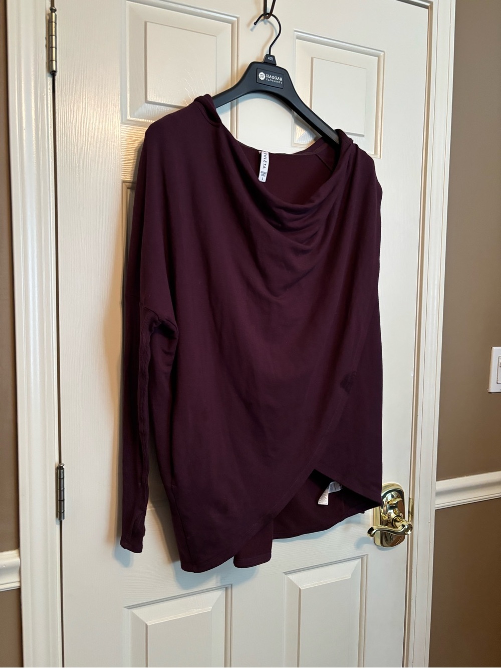 Athleta Draped Hoodie in Plum